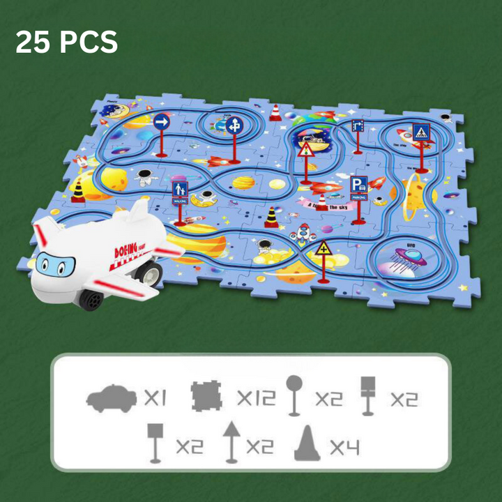 Problem-Solving Children's Puzzle - RacePuzzle-Dinosaur-5 Pieces-Nora Luxe