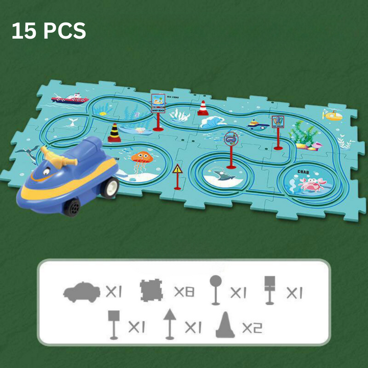 Problem-Solving Children's Puzzle - RacePuzzle-Dinosaur-5 Pieces-Nora Luxe