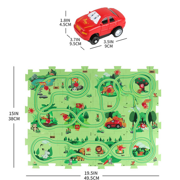Problem-Solving Children's Puzzle - RacePuzzle-Dinosaur-5 Pieces-Nora Luxe