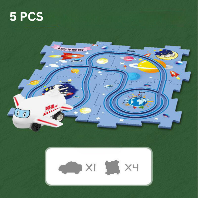 Problem-Solving Children's Puzzle - RacePuzzle-Dinosaur-5 Pieces-Nora Luxe