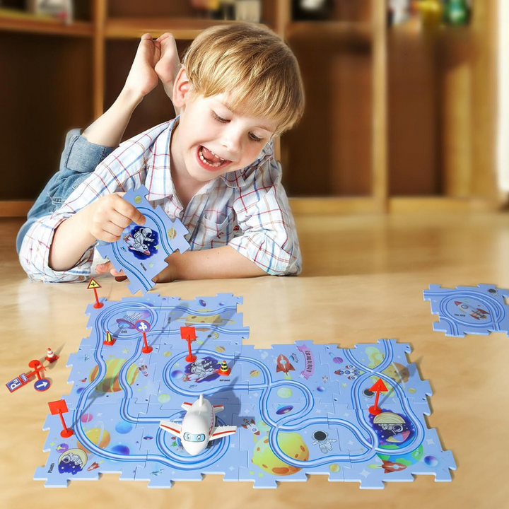 Problem-Solving Children's Puzzle - RacePuzzle-Dinosaur-5 Pieces-Nora Luxe