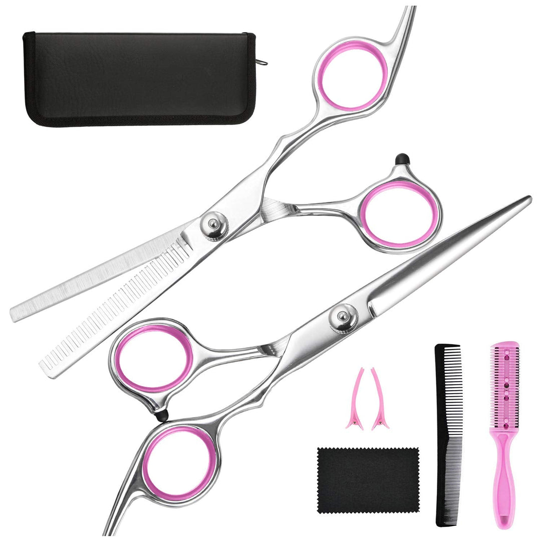 Professional Hair Cutting & Thinning Scissors Set-Pink-Nora Luxe