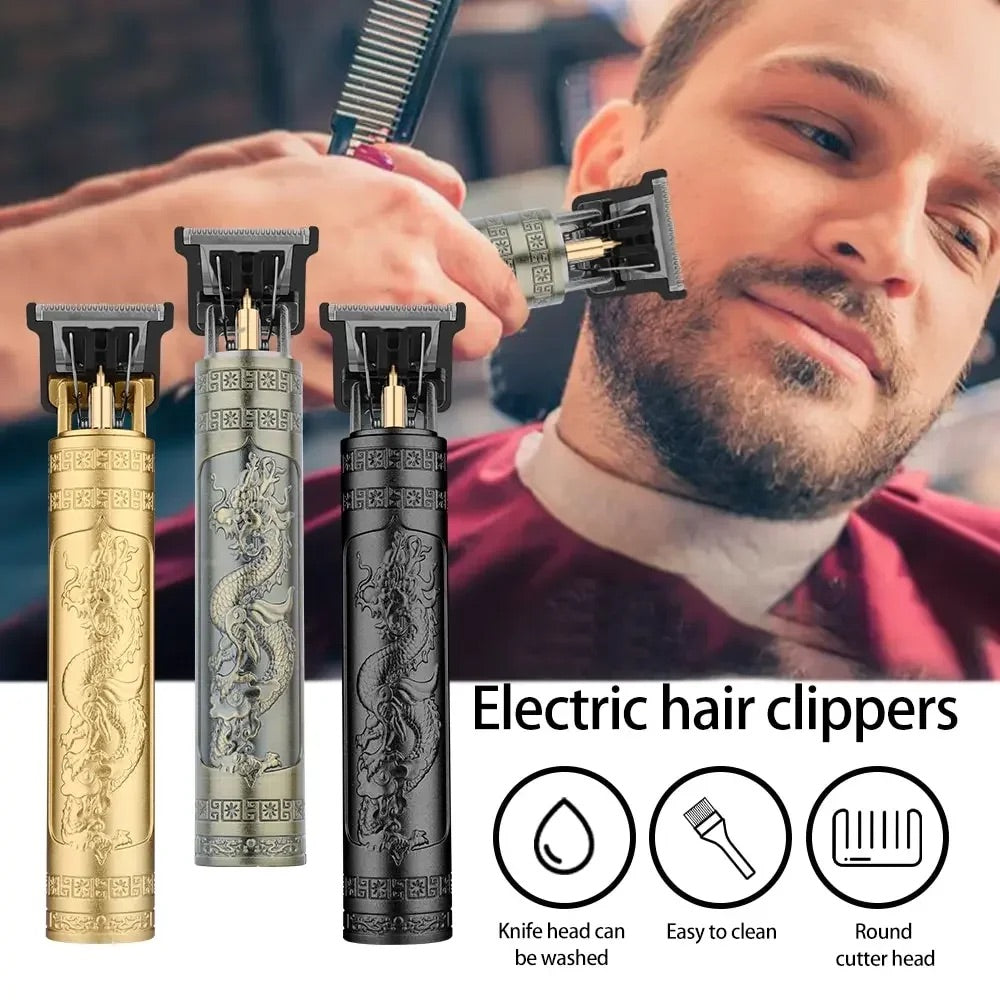 PROFESSIONAL RECHARGEABLE CLIPPER – VINTAGE STYLE FOR PRECISE TRIMMING-Gold-Nora Luxe