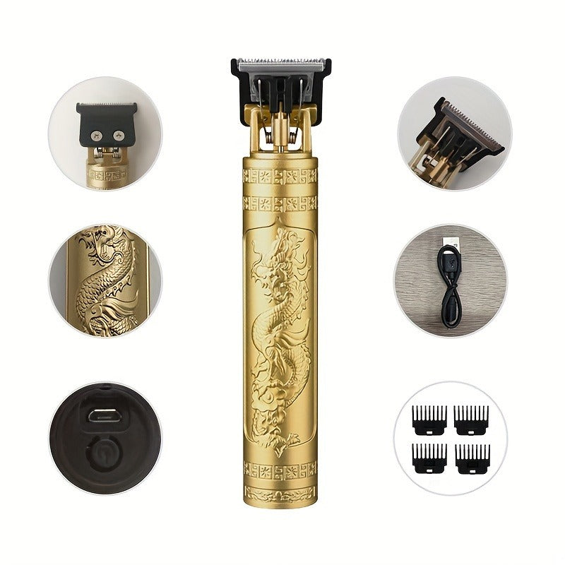 PROFESSIONAL RECHARGEABLE CLIPPER – VINTAGE STYLE FOR PRECISE TRIMMING-Gold-Nora Luxe