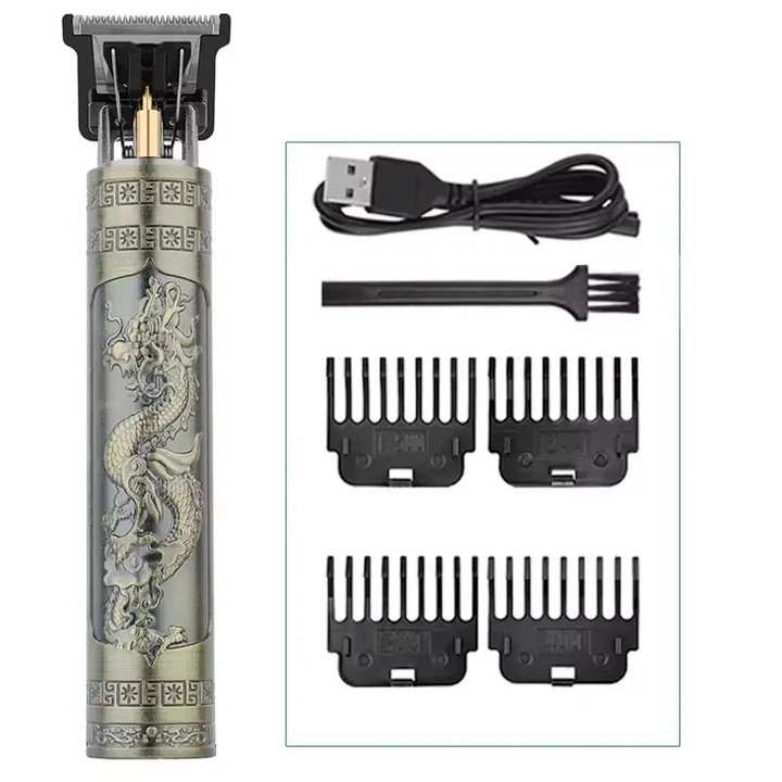 PROFESSIONAL RECHARGEABLE CLIPPER – VINTAGE STYLE FOR PRECISE TRIMMING-Silver-Nora Luxe