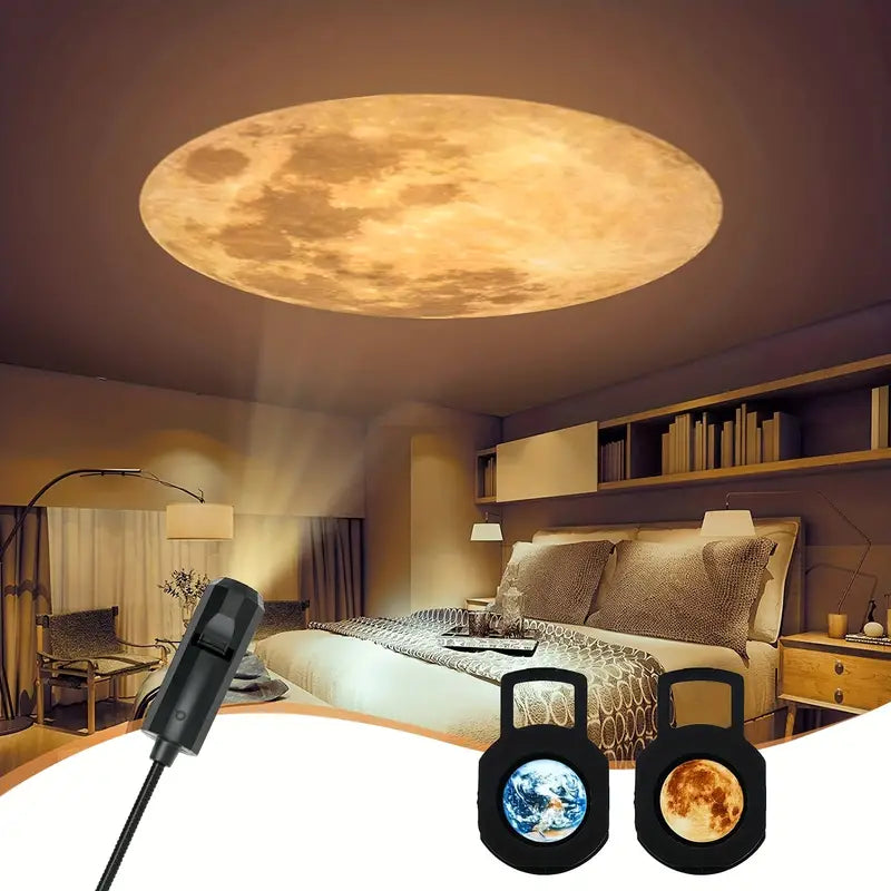 Projector lamp Earth and Moon - CelestiaGlow-Earth-Nora Luxe