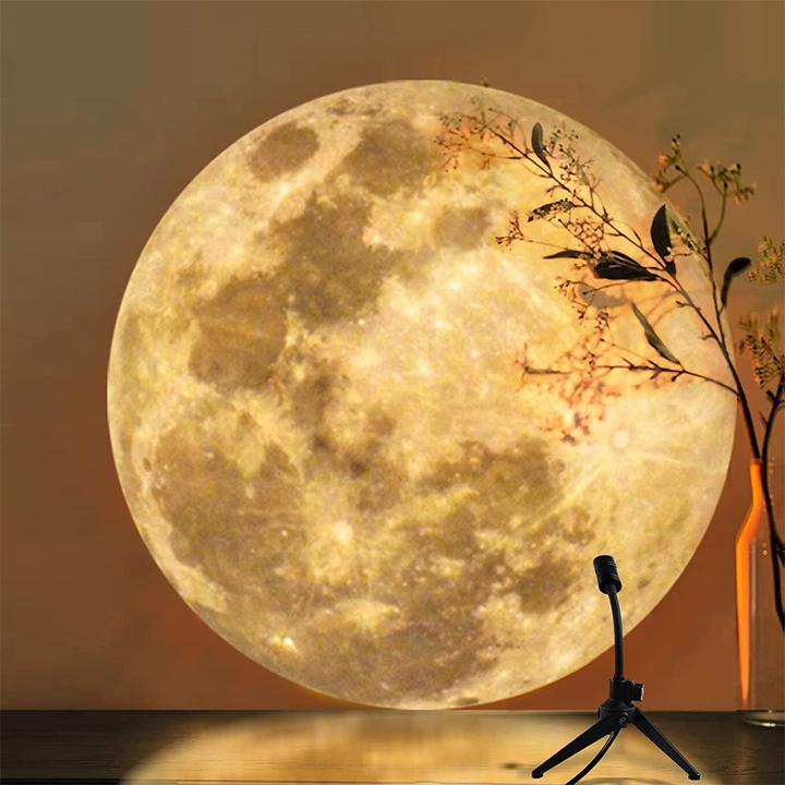Projector lamp Earth and Moon - CelestiaGlow-Moon-Nora Luxe
