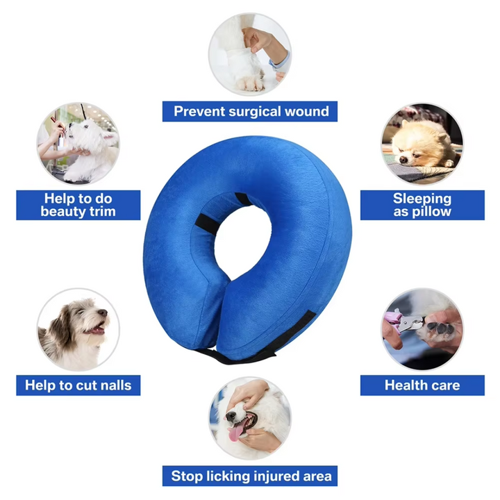 Protective Inflatable Dog Collar - Soft & Comfortable Recovery Collar-Blue-S-Nora Luxe