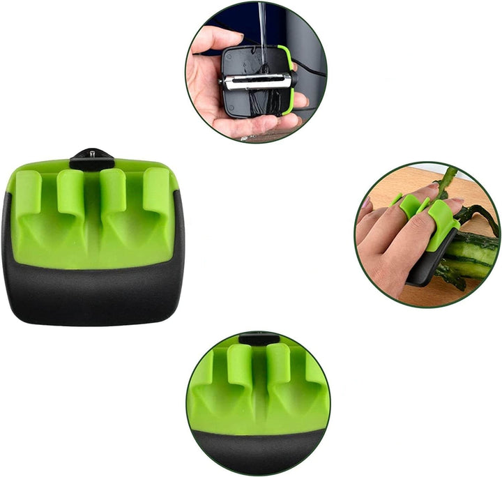 Protective Vegetable Peeler - FingerGuard-Green-Nora Luxe