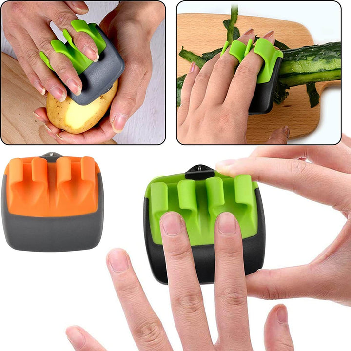 Protective Vegetable Peeler - FingerGuard-Green-Nora Luxe