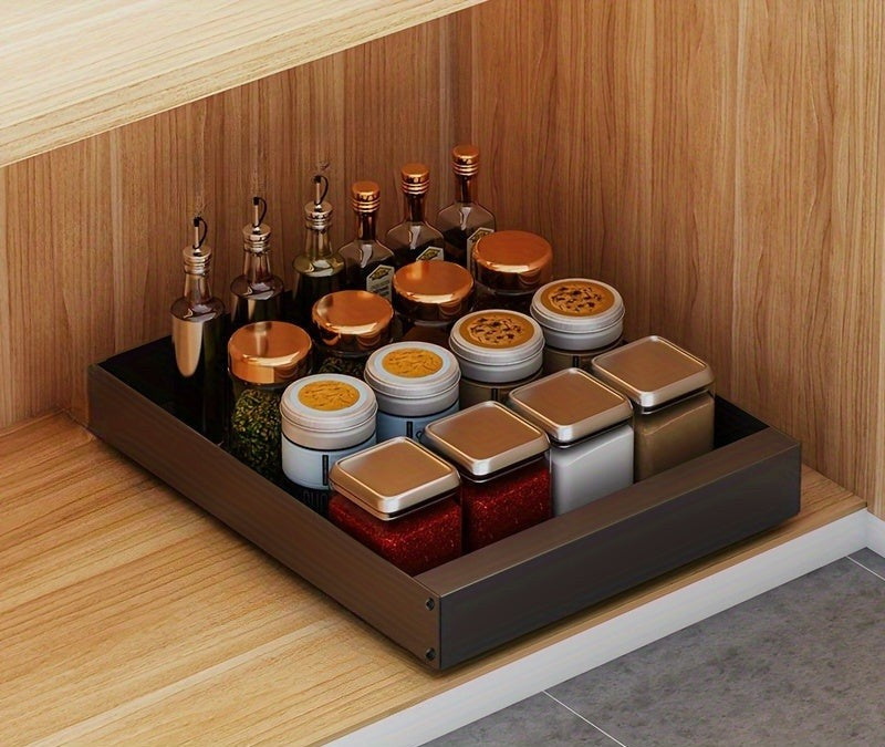 Pull-Out Kitchen Cabinet Organizer - Lina-Black-13.78 inches-Nora Luxe