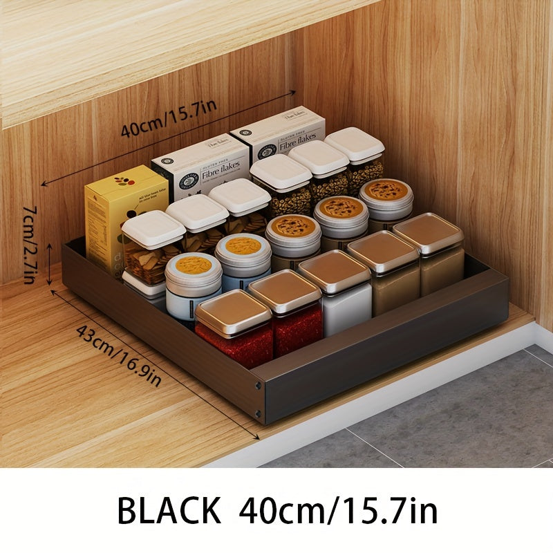 Pull-Out Kitchen Cabinet Organizer - Lina-Black-9.84 inches-Nora Luxe