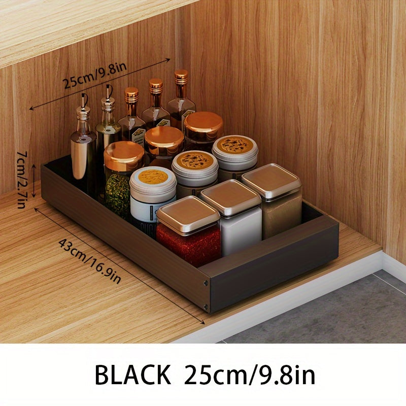 Pull-Out Kitchen Cabinet Organizer - Lina-Black-9.84 inches-Nora Luxe