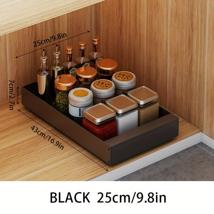 Pull-Out Kitchen Cabinet Organizer - Lina-Black-9.84 inches-Nora Luxe