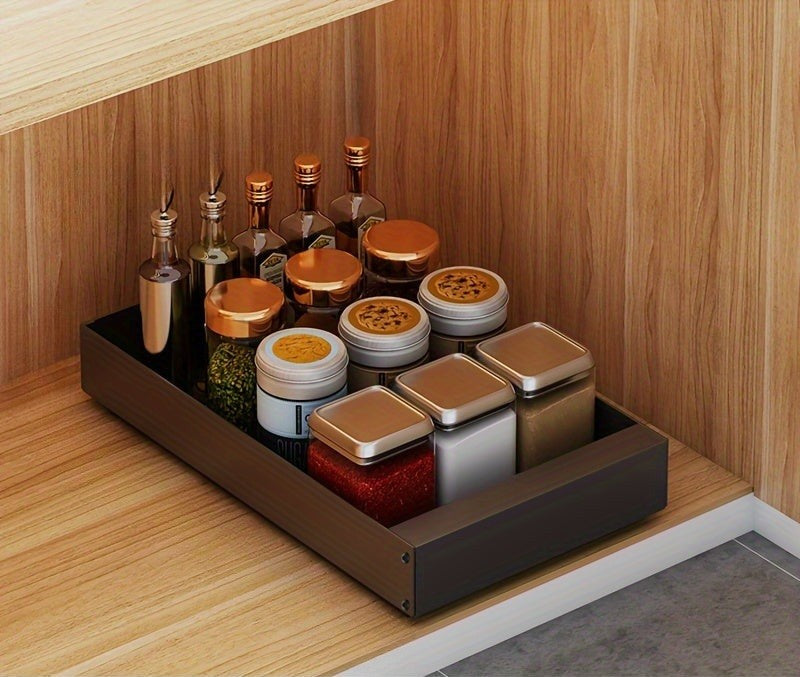 Pull-Out Kitchen Cabinet Organizer - Lina-Black-9.84 inches-Nora Luxe