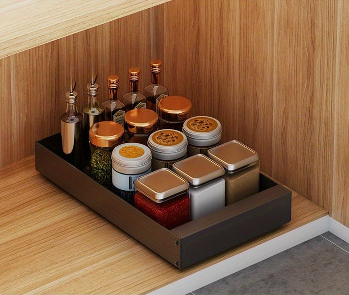 Pull-Out Kitchen Cabinet Organizer - Lina-Black-9.84 inches-Nora Luxe