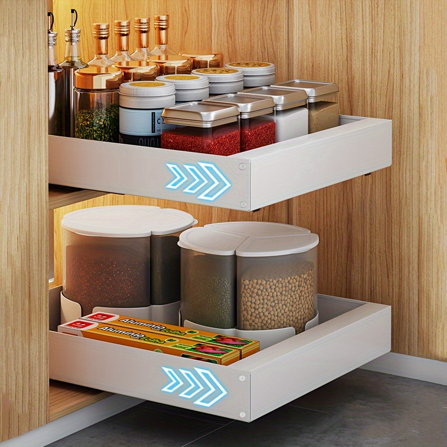 Pull-Out Kitchen Cabinet Organizer - Lina-Black-9.84 inches-Nora Luxe