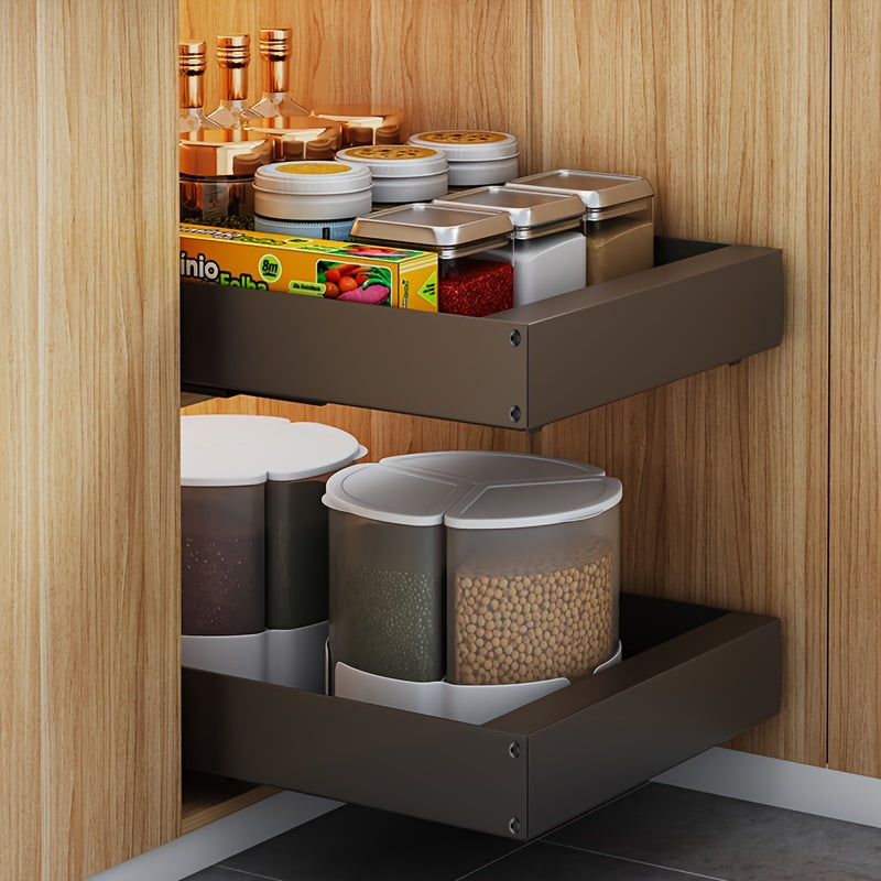 Pull-Out Kitchen Cabinet Organizer - Lina-Black-9.84 inches-Nora Luxe