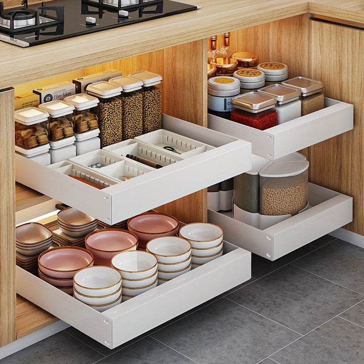 Pull-Out Kitchen Cabinet Organizer - Lina-Black-9.84 inches-Nora Luxe