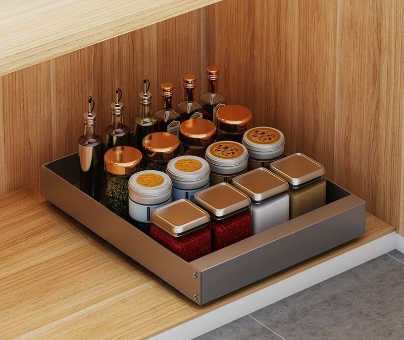 Pull-Out Kitchen Cabinet Organizer - Lina-Gray-13.78 inches-Nora Luxe