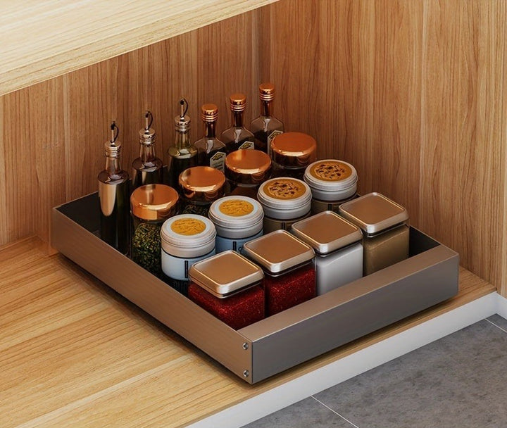 Pull-Out Kitchen Cabinet Organizer - Lina-Gray-13.78 inches-Nora Luxe