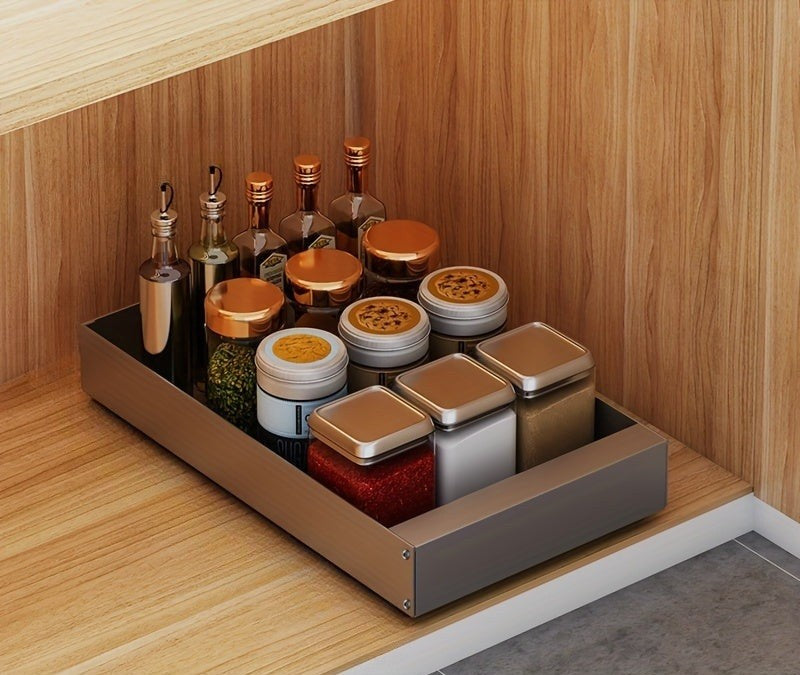 Pull-Out Kitchen Cabinet Organizer - Lina-Gray-9.84 inches-Nora Luxe