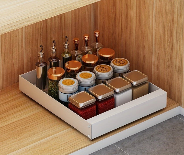Pull-Out Kitchen Cabinet Organizer - Lina-White-13.78 inches-Nora Luxe