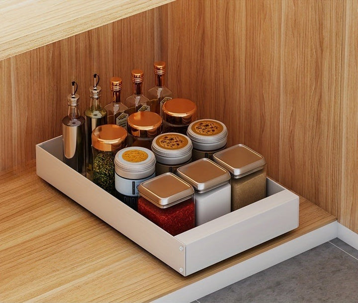 Pull-Out Kitchen Cabinet Organizer - Lina-White-9.84 inches-Nora Luxe