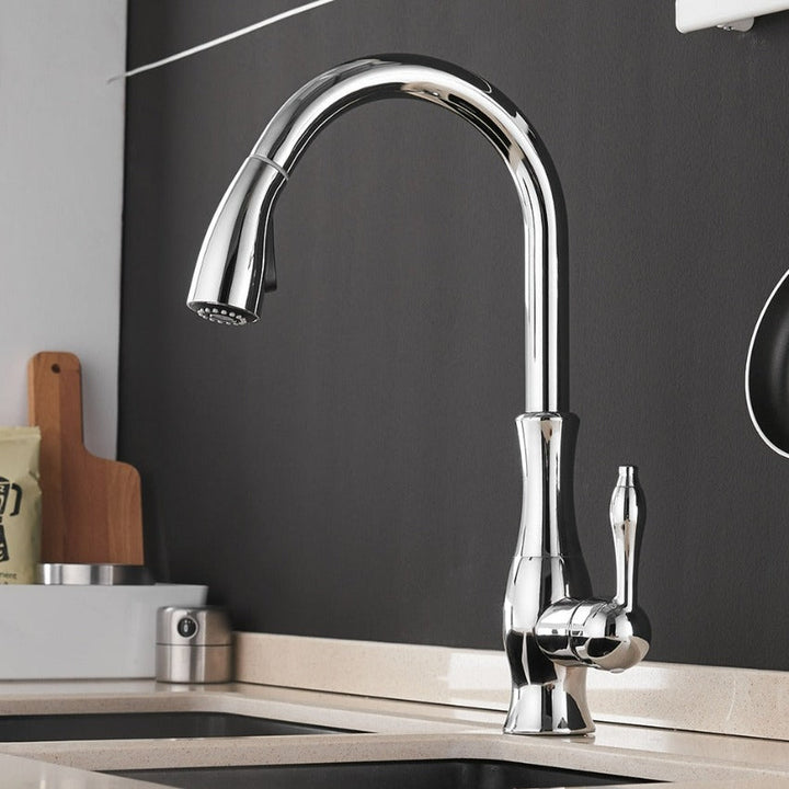 Pull-Out Kitchen Tap - FlexFlow-Chromium-Nora Luxe