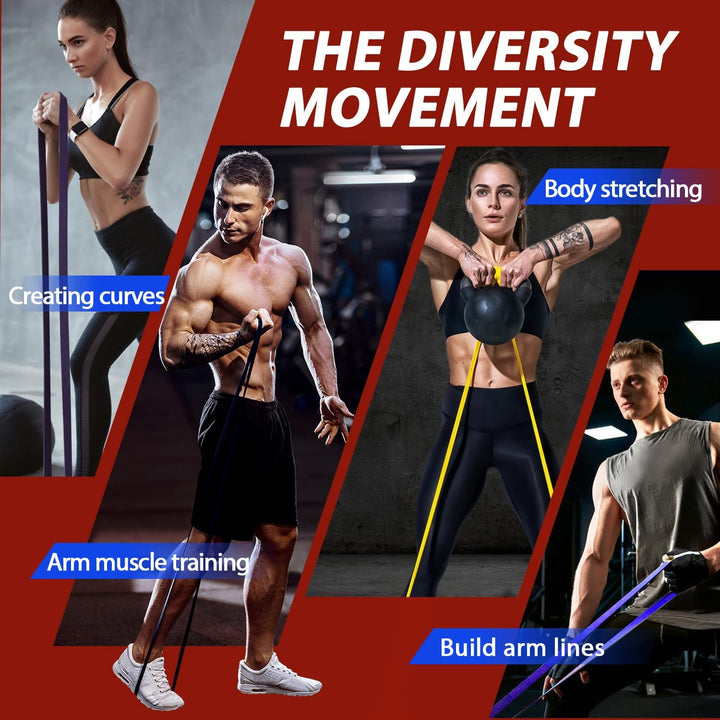 Pull-Up Assist Resistance Bands Set – Training Bands for Strength Training-5-85 LBS Multicolored-Nora Luxe