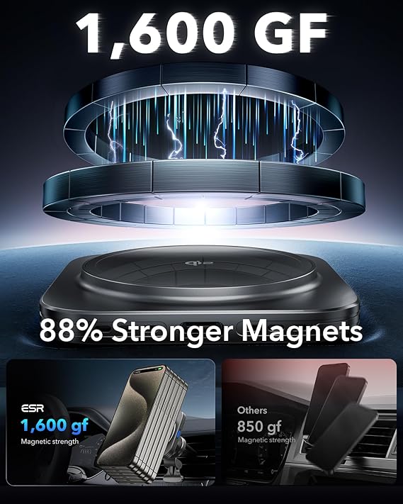 Qi2 Certified 15W MagSafe Car Charger – Magnetic Wireless Charger for Dashboard and Air Vent-Black-Qi2-certified 15W car charger-Nora Luxe