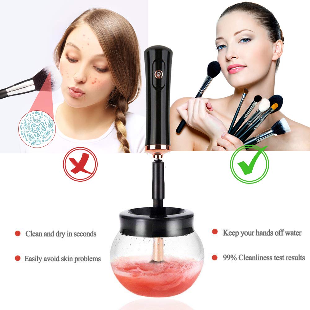 Quick Drying Electric Makeup Brush Cleaner – Clean & Ready to Use Immediately!-Black-Nora Luxe