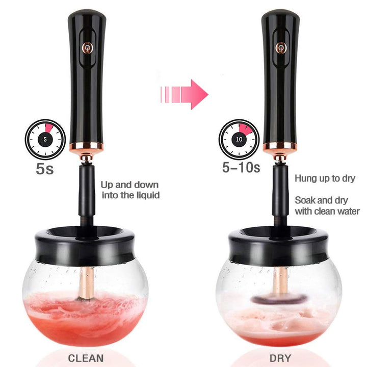 Quick Drying Electric Makeup Brush Cleaner – Clean & Ready to Use Immediately!-Black-Nora Luxe