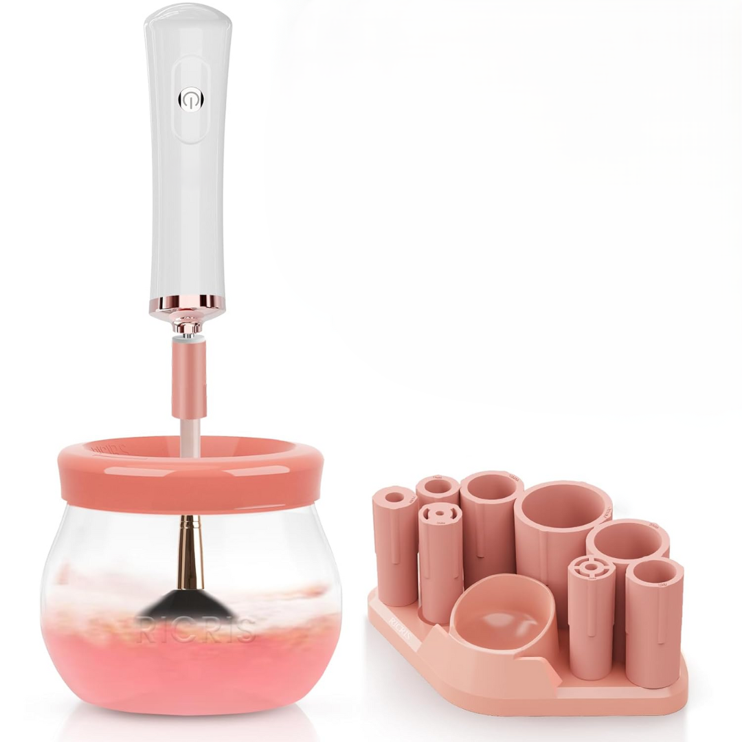 Quick Drying Electric Makeup Brush Cleaner – Clean & Ready to Use Immediately!-White Pink-Nora Luxe