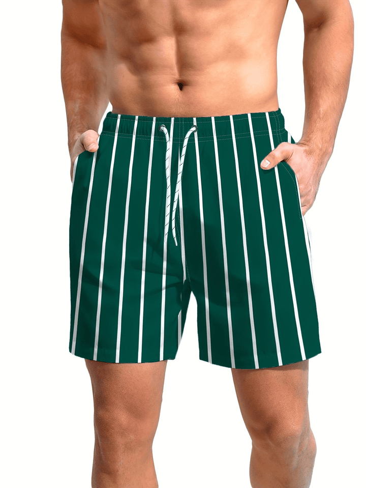 Quick-drying men's swim shorts with a comfortable fit – Luca-Dark green-S-The Livary