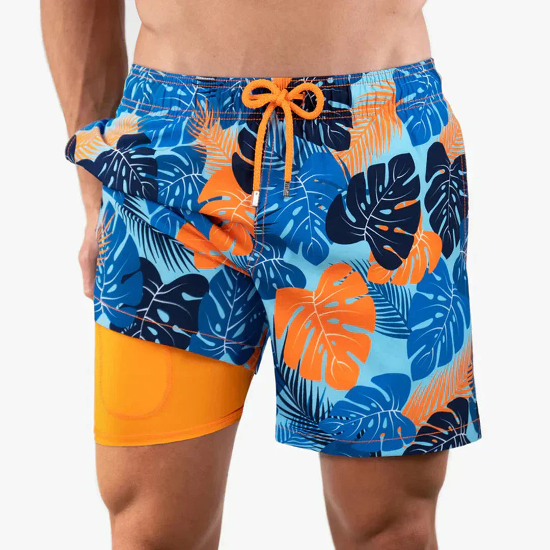 Quick-Drying Men's Swim Shorts with Modern Fit – Dario-Red-S-State of Style