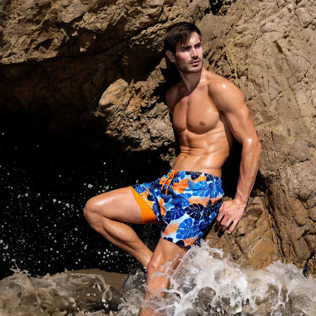 Quick-Drying Men's Swim Shorts with Modern Fit – Dario-Red-S-State of Style