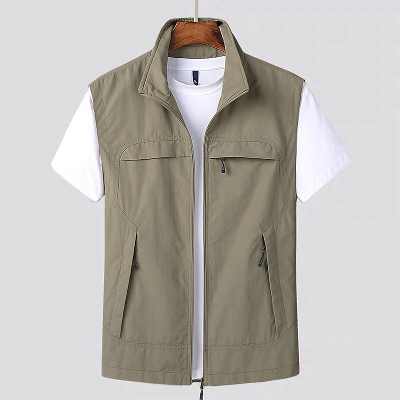 Quick-drying men's vest for outdoor adventures – Arvid-Khaki-S-Nora Luxe