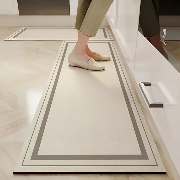 Quick-Drying Super Absorbent Non-Slip Kitchen Mat - SplashEase-Double line-15.75 in x 23.62 in-Nora Luxe