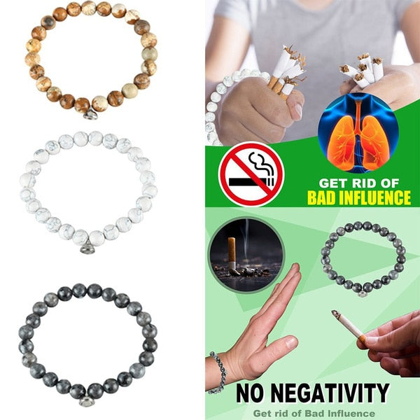 Quit Smoking Bracelet | Natural Gemstones | Health Benefits-Black-Nora Luxe