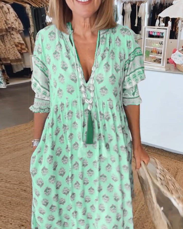 Radiant summer dress – Fleur-Green-S-Nora Luxe