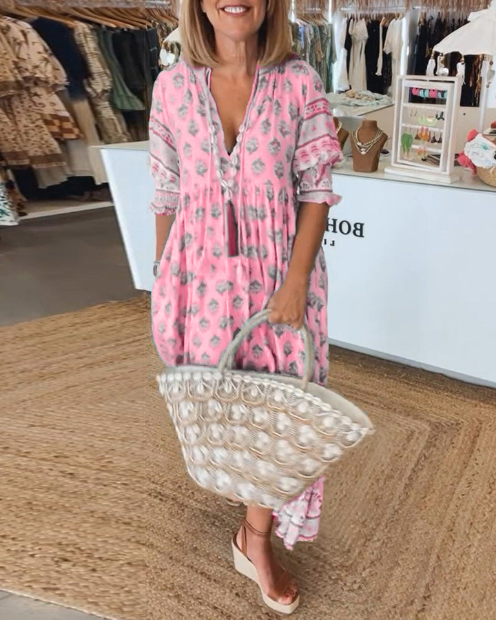 Radiant summer dress – Fleur-Pink-S-Nora Luxe