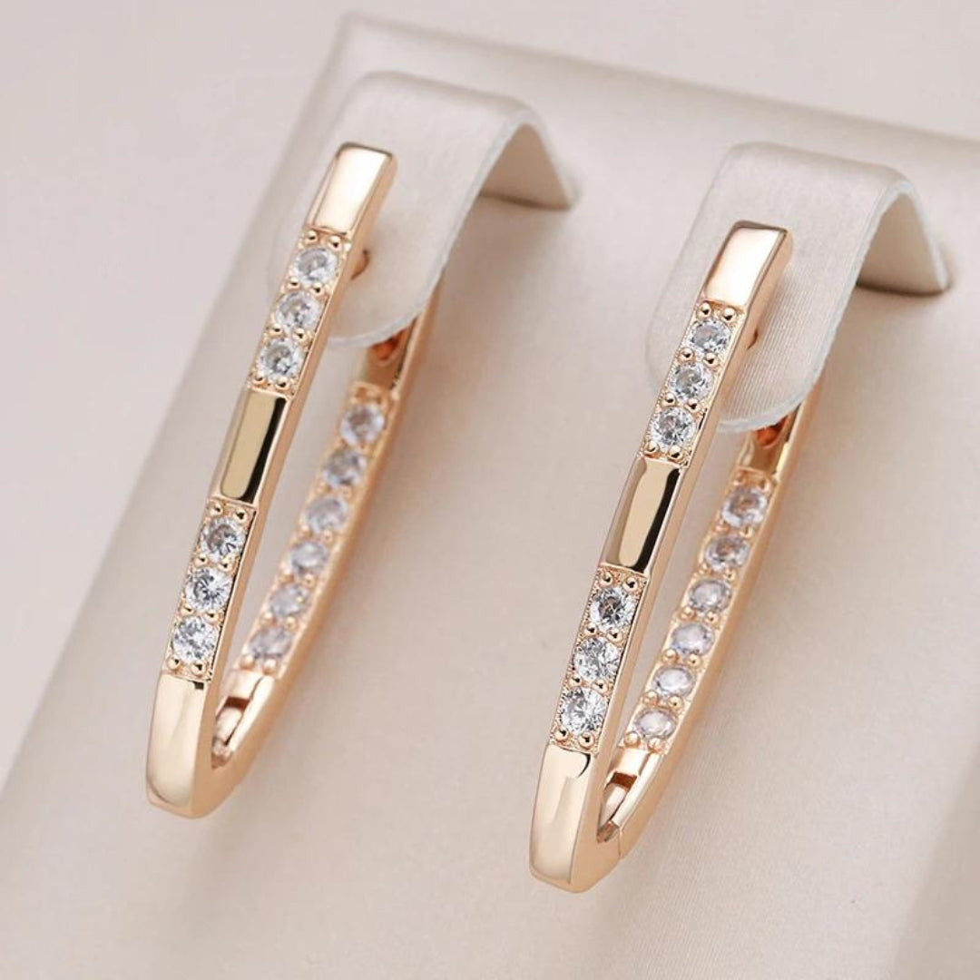 Radiant Zirconia Earrings - Celeste-Gold-Nora Luxe
