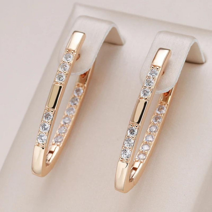 Radiant Zirconia Earrings - Celeste-Gold-Nora Luxe