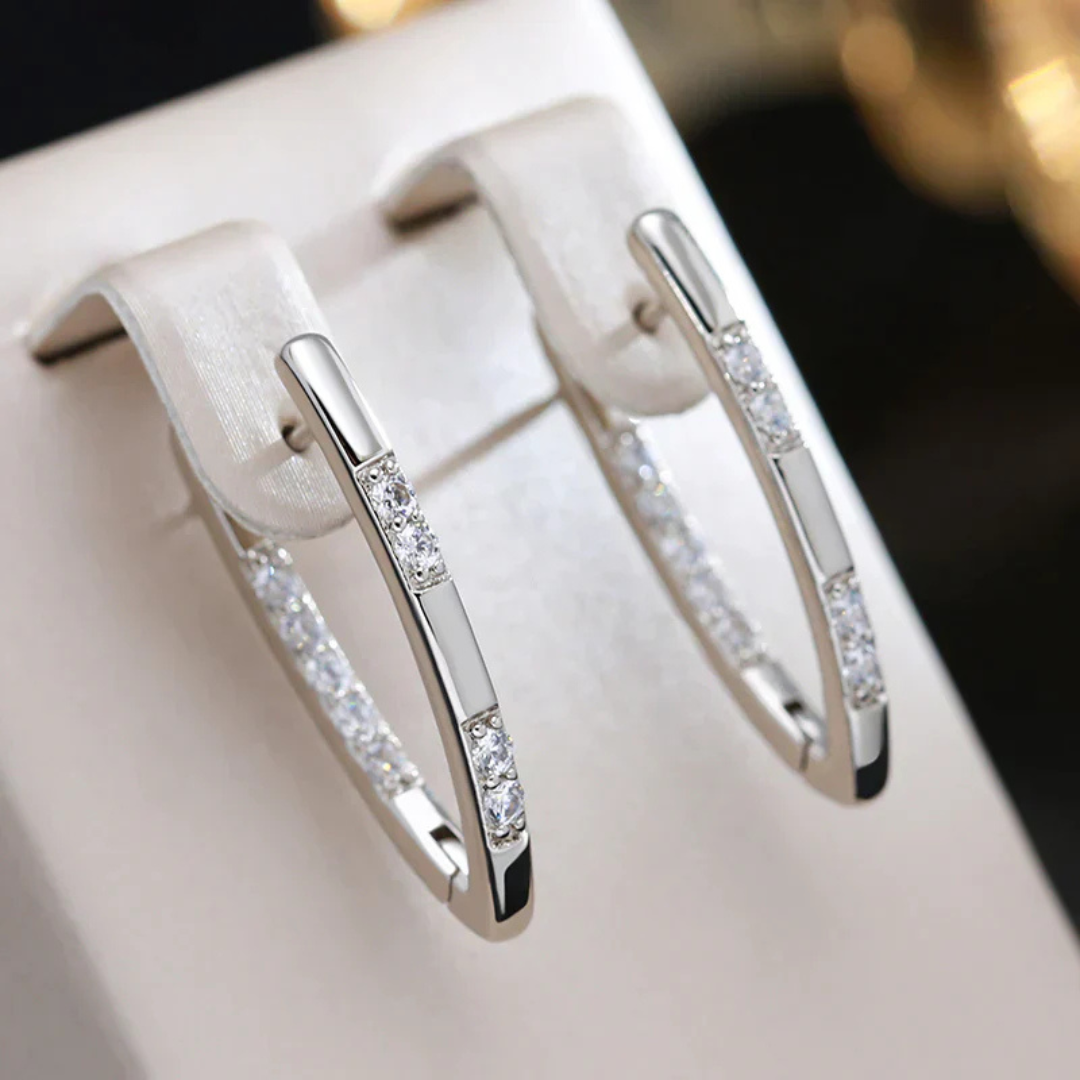 Radiant Zirconia Earrings - Celeste-Silver-Nora Luxe