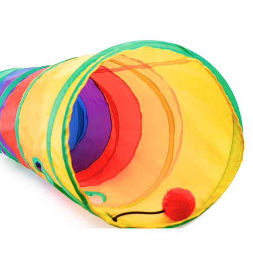 Rainbow Play Tunnel for Cats - PurrfectPlay Tunnel-Rainbow-Nora Luxe