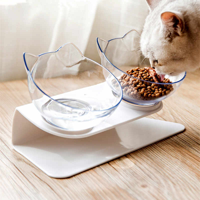 Raised Cat Bowl - ErgoBowl-Transparent-Nora Luxe