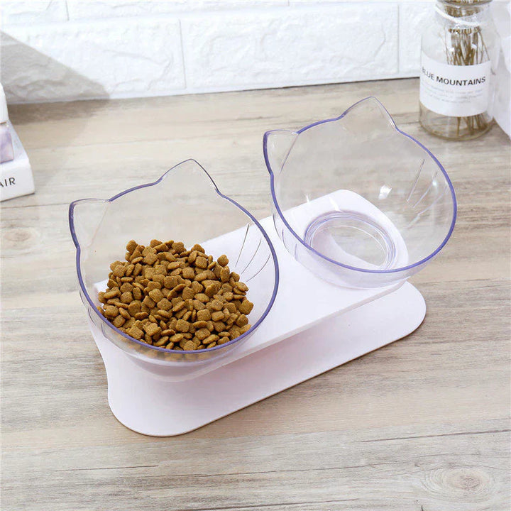 Raised Cat Bowl - ErgoBowl-Transparent-Nora Luxe