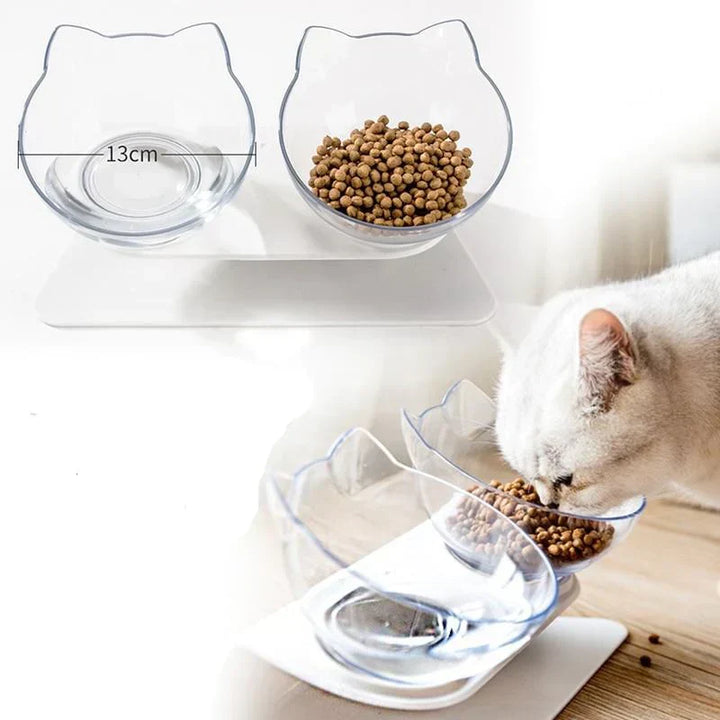 Raised Cat Bowl - ErgoBowl-Transparent-Nora Luxe