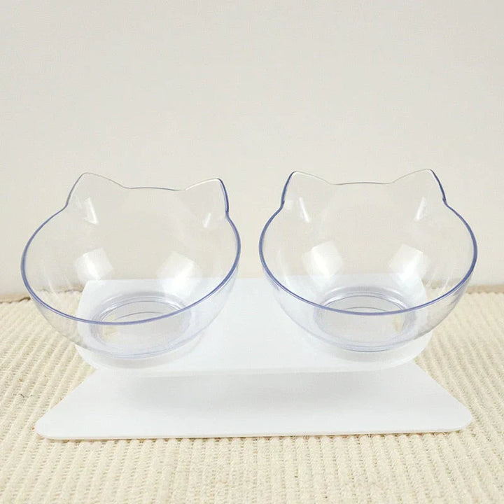 Raised Cat Bowl - ErgoBowl-Transparent-Nora Luxe